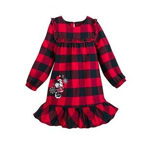 VGUC- Disney Buffalo Plaid Minnie Mouse Flame Resistant Nightgown